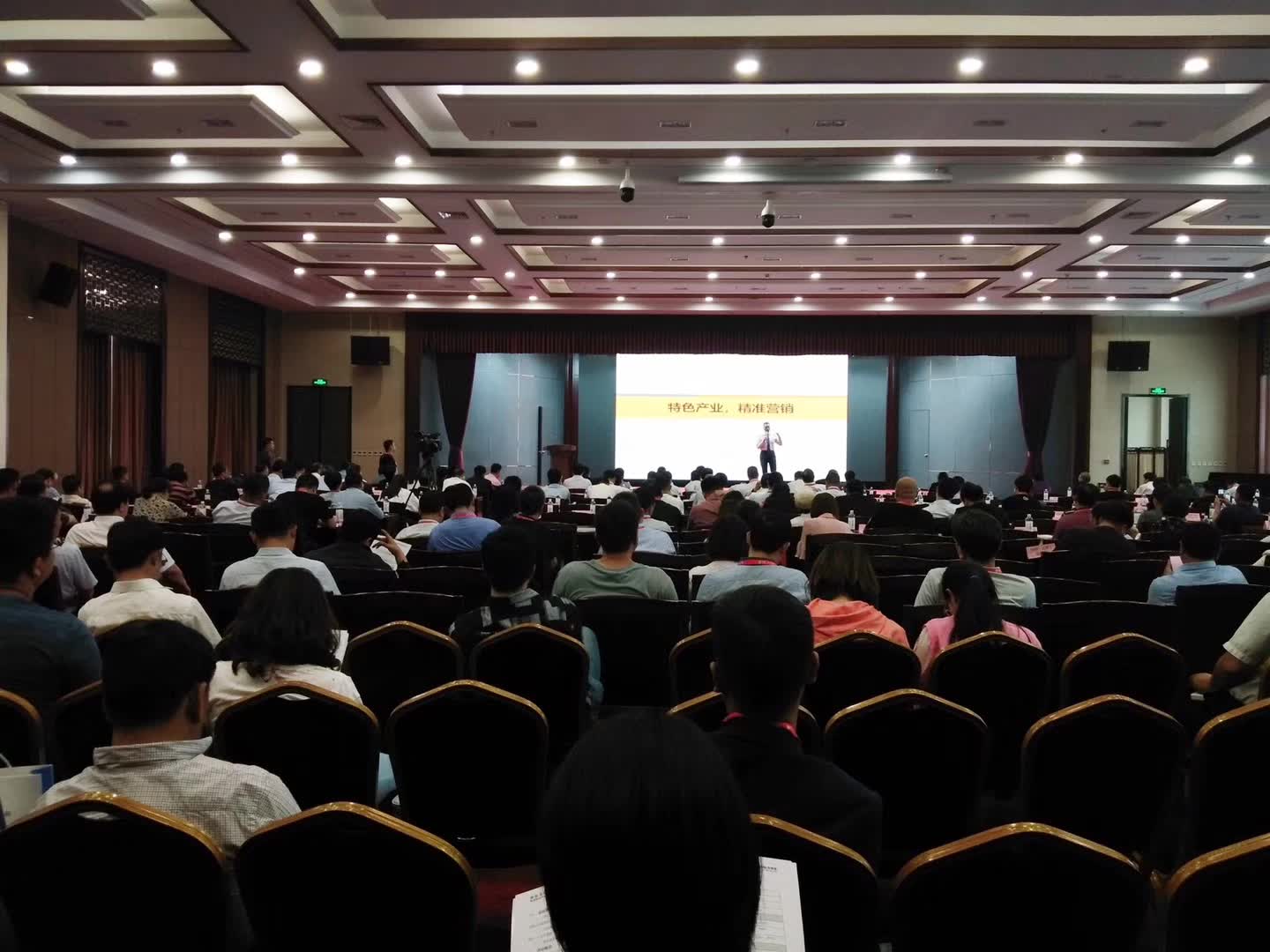 李成林给中国廊坊国际经贸会讲特色产业精准营