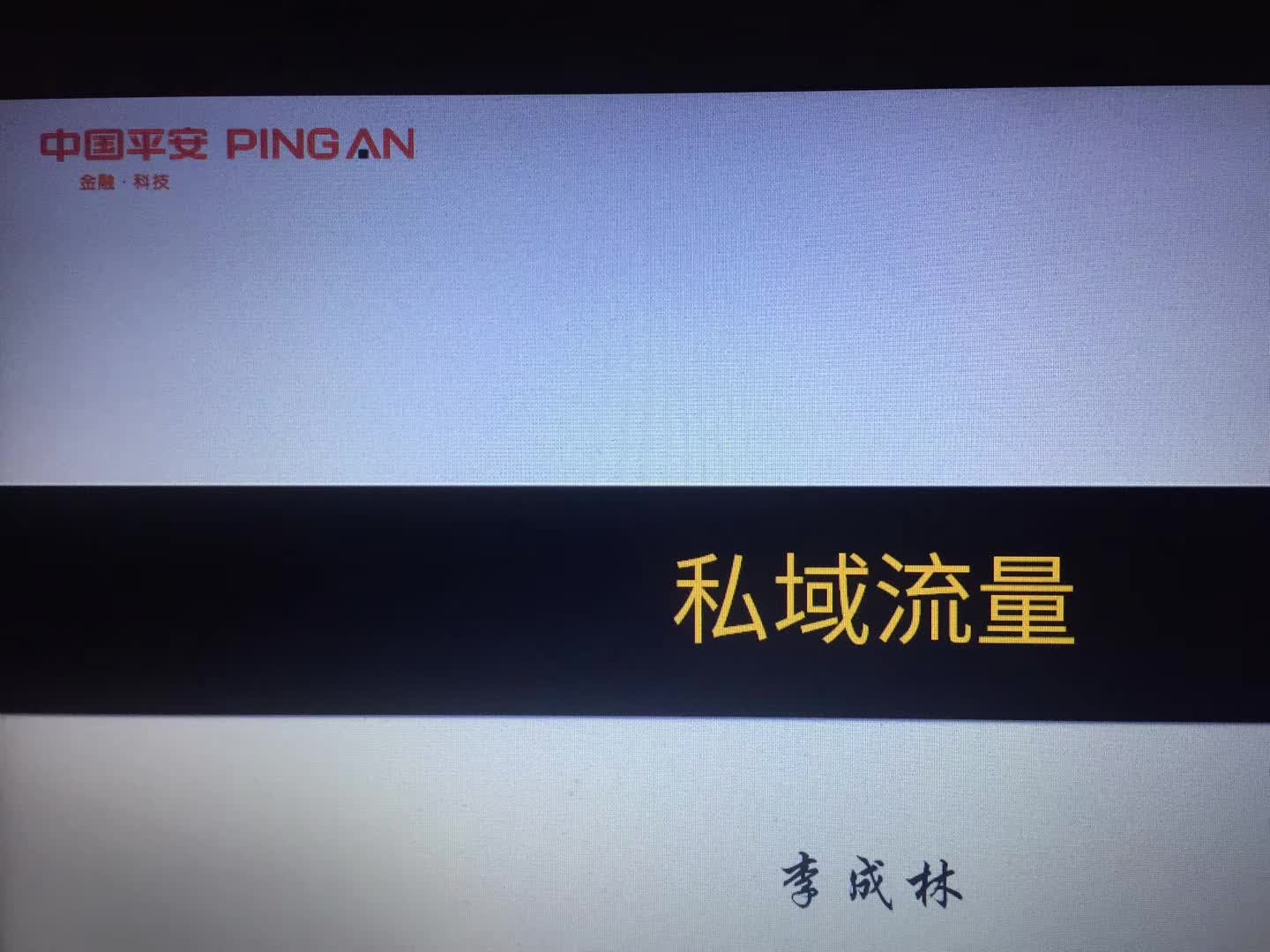 李成林给平安集团做线上直播培训《私域流量》